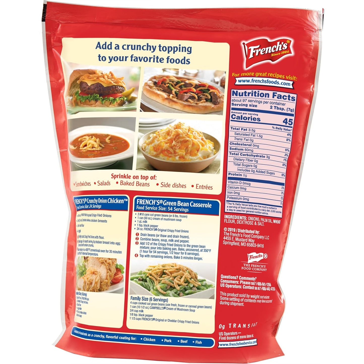 French's Original Crispy Fried Onions 24 oz – Practical Gift for Home Cooks and Thanksgiving Hosts