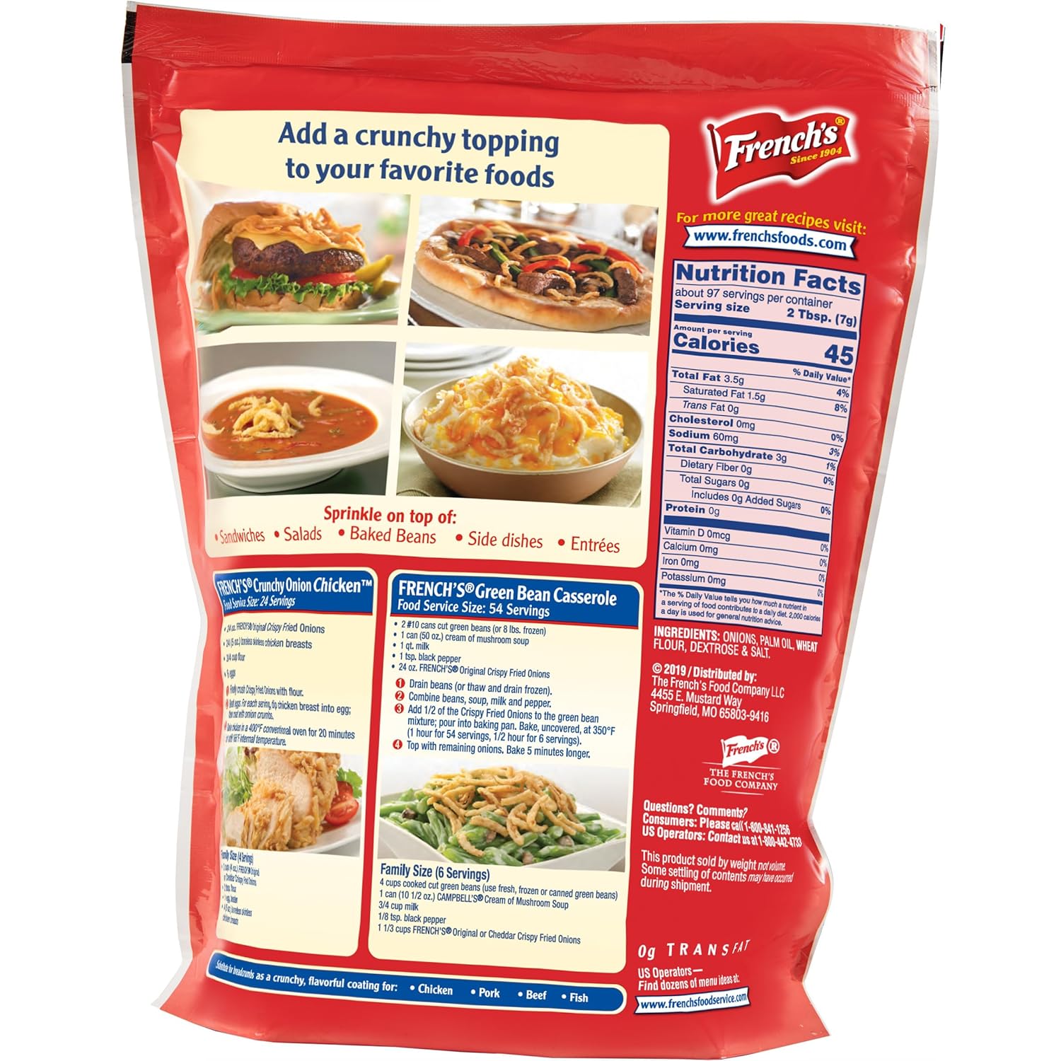 French's Original Crispy Fried Onions 24 oz – Practical Gift for Home Cooks and Thanksgiving Hosts