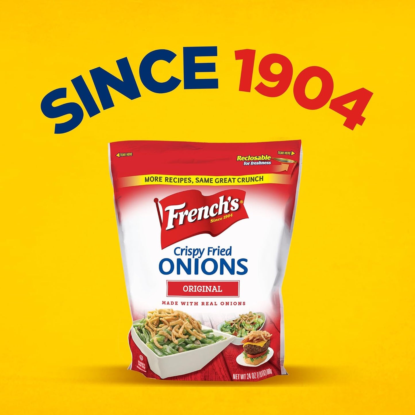 French's Original Crispy Fried Onions 24 oz – Practical Gift for Home Cooks and Thanksgiving Hosts
