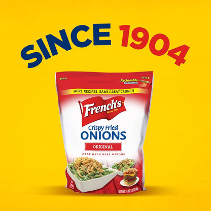 French's Original Crispy Fried Onions 24 oz – Practical Gift for Home Cooks and Thanksgiving Hosts