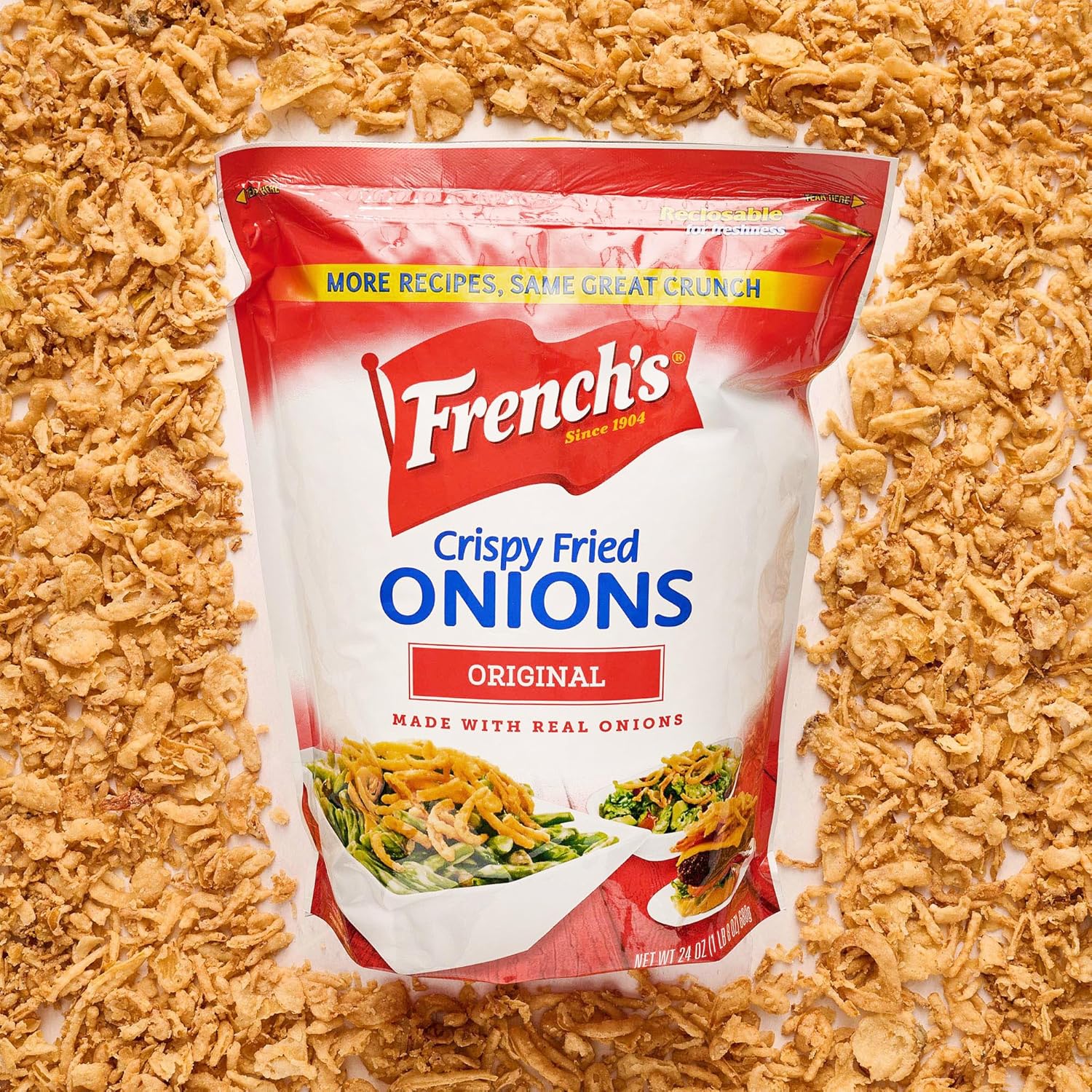 French's Original Crispy Fried Onions 24 oz – Practical Gift for Home Cooks and Thanksgiving Hosts