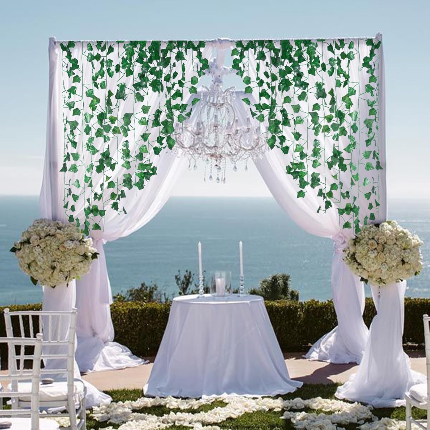 Freyalife Faux Greenery Garland – Valentine's Day and Holiday Gift for Plant Lovers, Silk Ivy Vines for Bedroom and Wedding Decor