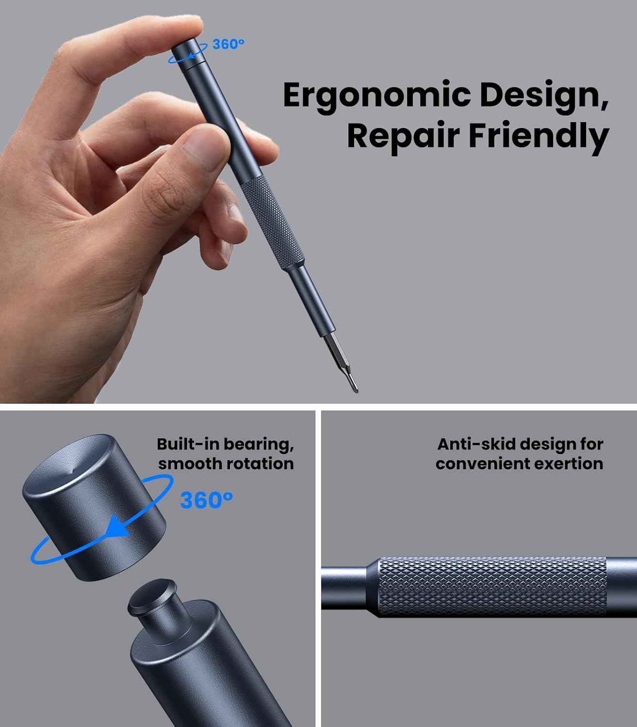 AXTH 25-in-1 Screwdriver Set – Minimalist Repair Tool with Slim Profile and Labeled Bits