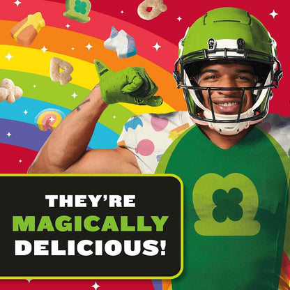 Lucky Charms Gluten Free Cereal with Marshmallows – Safe Gluten-Free Breakfast for Kids, Limited Edition Jumbo Rainbows, Giant 26.1 oz Family Box