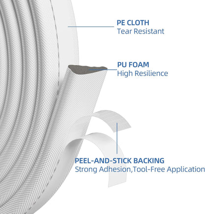 FrostGuard Wedge Foam Weather Stripping – Pet and Kid Safe Window Seal, Non-Toxic Adhesive Draft Stopper