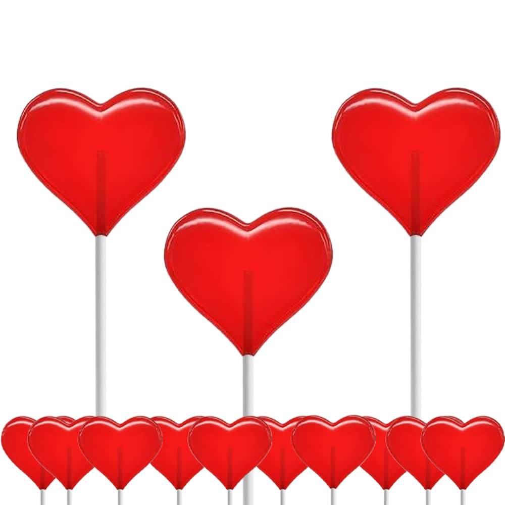 Fruidles Strawberry Heart Suckers – Cute Housewarming and Galentine's Gift, Half-Pound Bulk Wrapped Candy