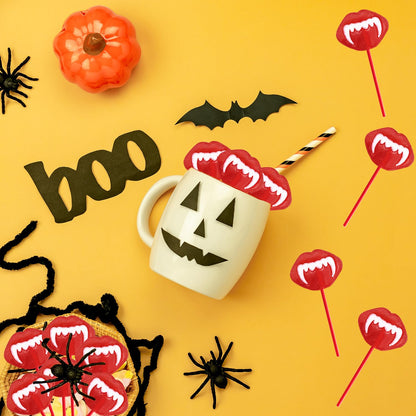 Fruidles Vampires Fangs Lollipop Suckers – Durable Individually Wrapped Candy for Outdoor Halloween Block Parties