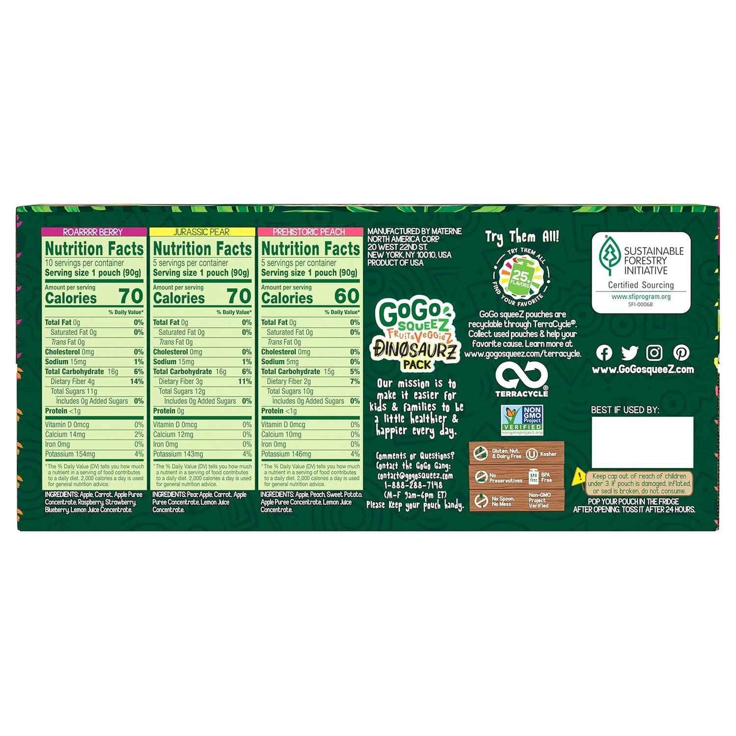 GoGo squeeZ Fruit & veggieZ Pouches – Nutrient Dense Snack for Recovery and Wellness Routines, Unsweetened Variety Pack
