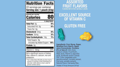 Bluey Fruit Flavored Snacks, Gluten Free and No Artificial Colors Kids Snack, 22 Individually Wrapped Pouches