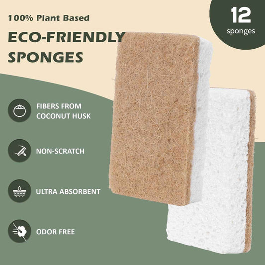 Isshah Biodegradable Kitchen Sponges - Allergy-Friendly Choice for Contact Dermatitis Sufferers