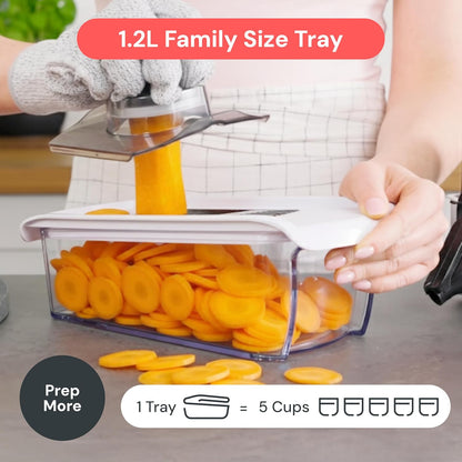 Fullstar Mandoline Slicer 6-in-1 – Low-Carb Zoodle Maker for Plant-Based Home Chefs, BPA-Free White Spiralizer