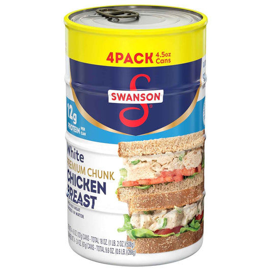 Swanson Canned White Chicken – Shelf-Stable Breakroom Staple for Home Office Meal Prep and Focused Workdays