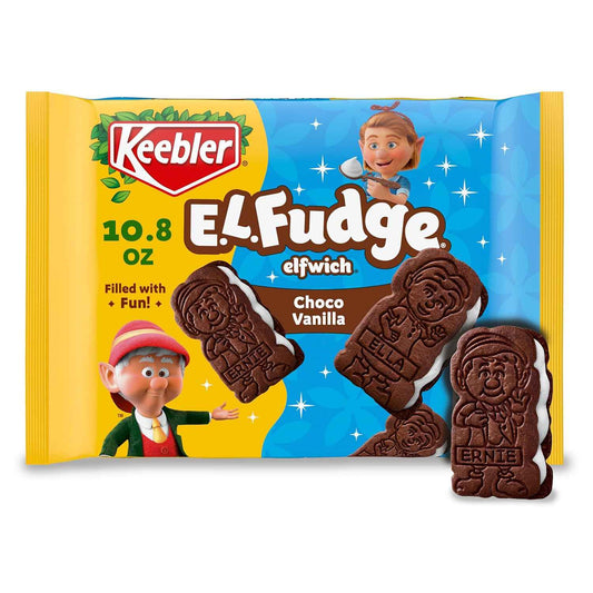 Keebler E.L. Fudge Elfwich Cookies – Fun Lunchbox Snack for Kids' Back-to-School Packs, 10.8 oz