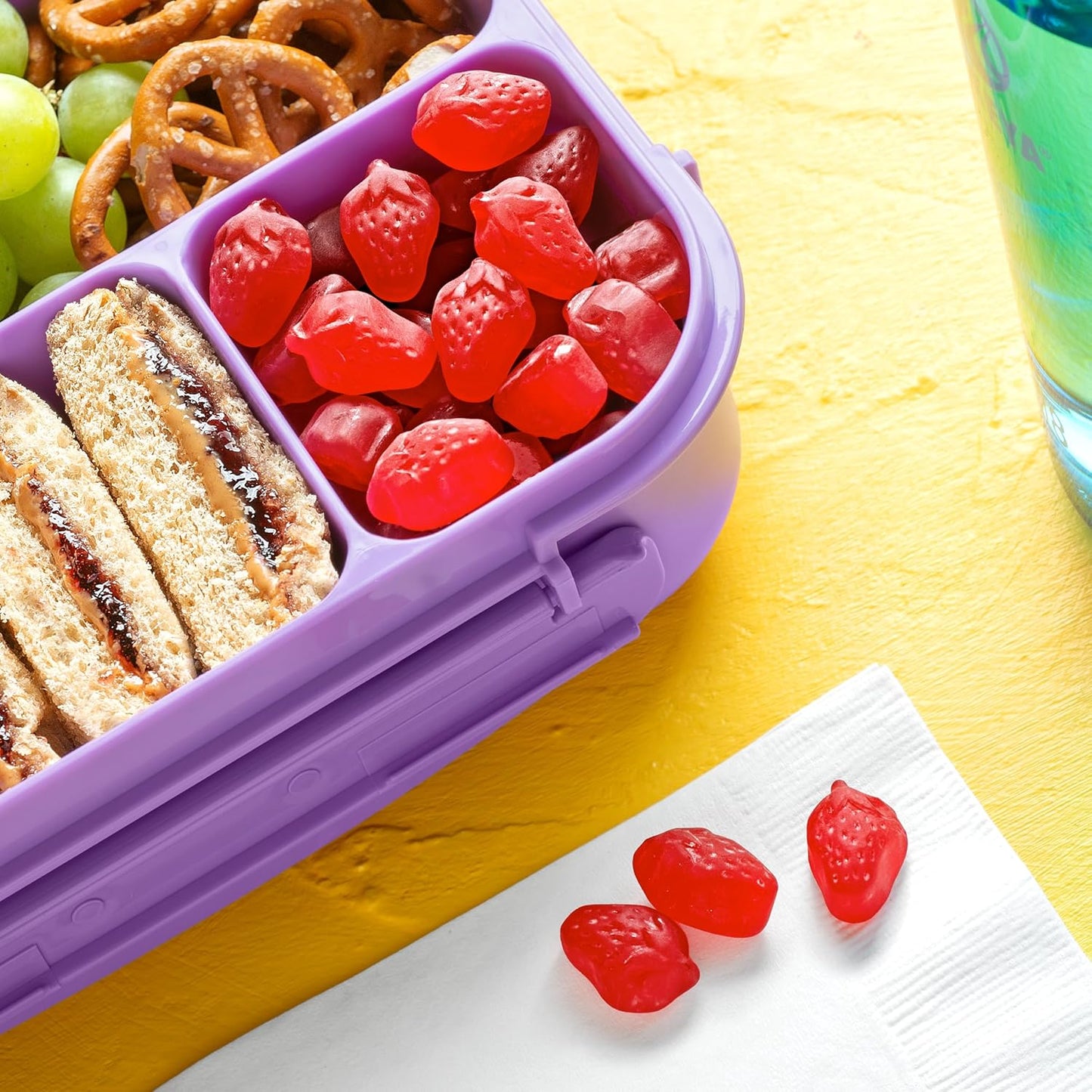 Funables Fruit Snacks for School Lunch & Birthday Goody Bags, Strawberry 22-Count Box