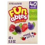 Funables Fruity Snacks, 70 Calorie Mixed Berry Pouches for Calorie Counting and Weight Management