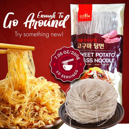 Fusion Select Sweet Potato Glass Noodles – Soothing Hot Pot Noodles for a Self-Care Sunday Dinner, No Sodium