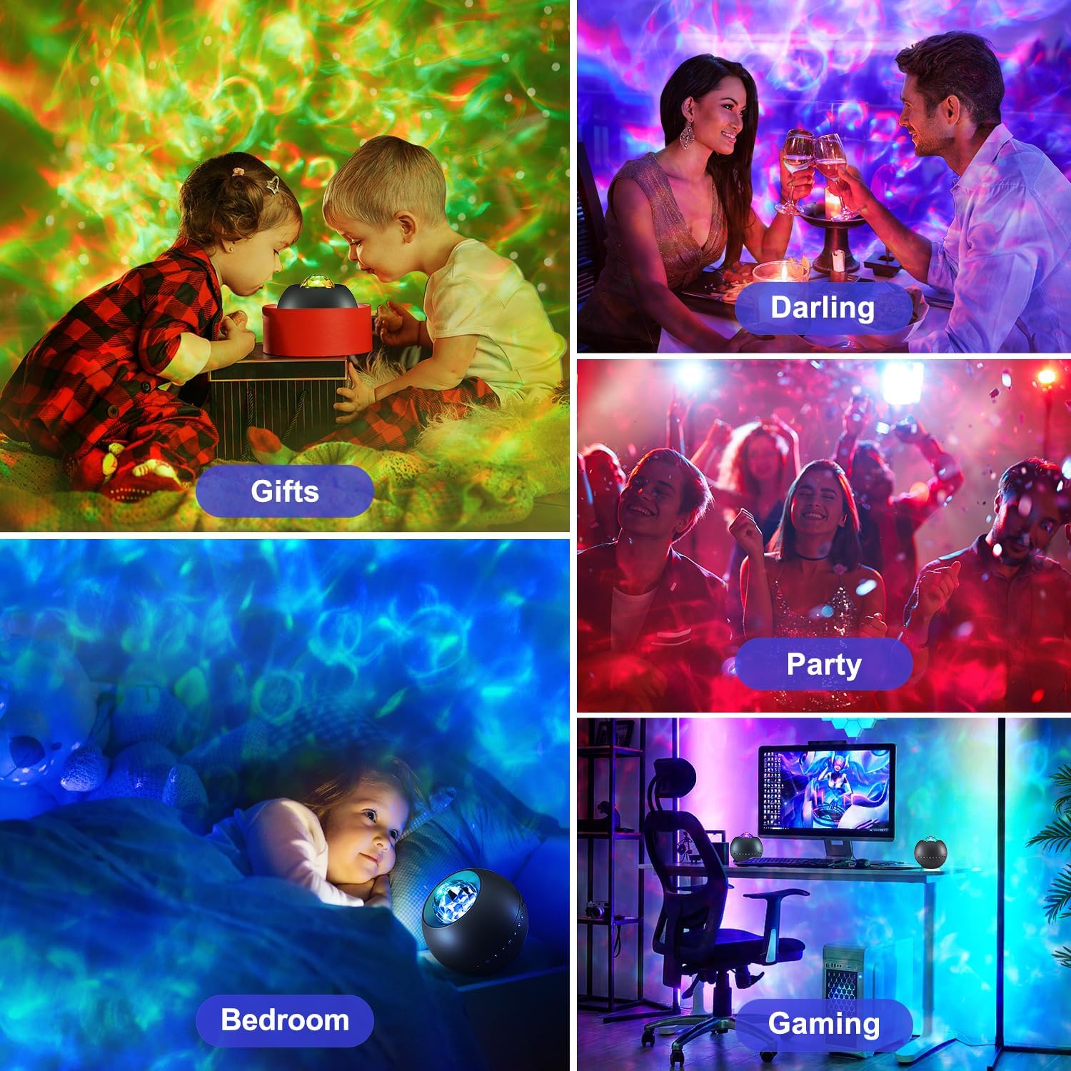 Galaxy Light Projector – Thoughtful Valentine's Day Gift for Couples, 20 Color Nebula Lights with White Noise and Timer