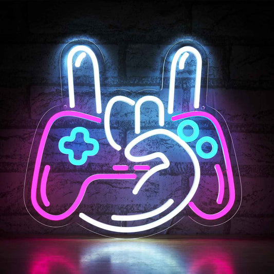 Oneneno Controller Shaped Neon Light – Low Heat 7W LED, No Fire Risk Decor for Shared Bedroom