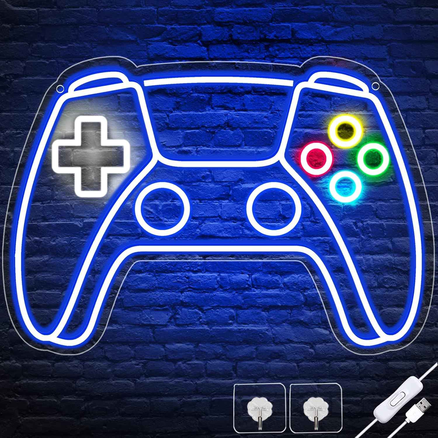 AQUOS Neon Signs Controller Neon Light – Statement Wall Decor for Game Room and Streaming Setup, USB Powered LED Sign