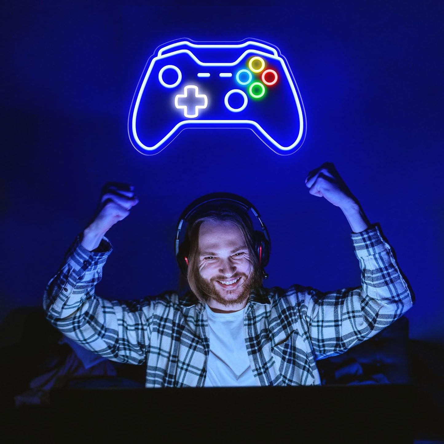 Gaming Neon Sign – Cozy Ambient Lighting for Man Cave and Recreation Room, Handmade LED Wall Art
