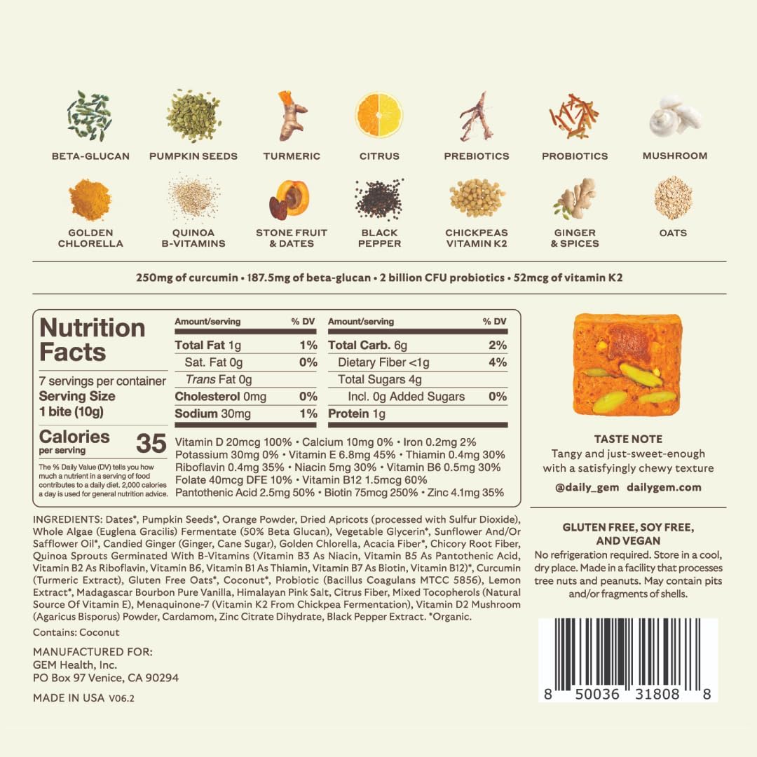GEM Daily Bites – Mindful Self-Care Supplement for Women, One Calming Chewable Vitamin with Probiotics