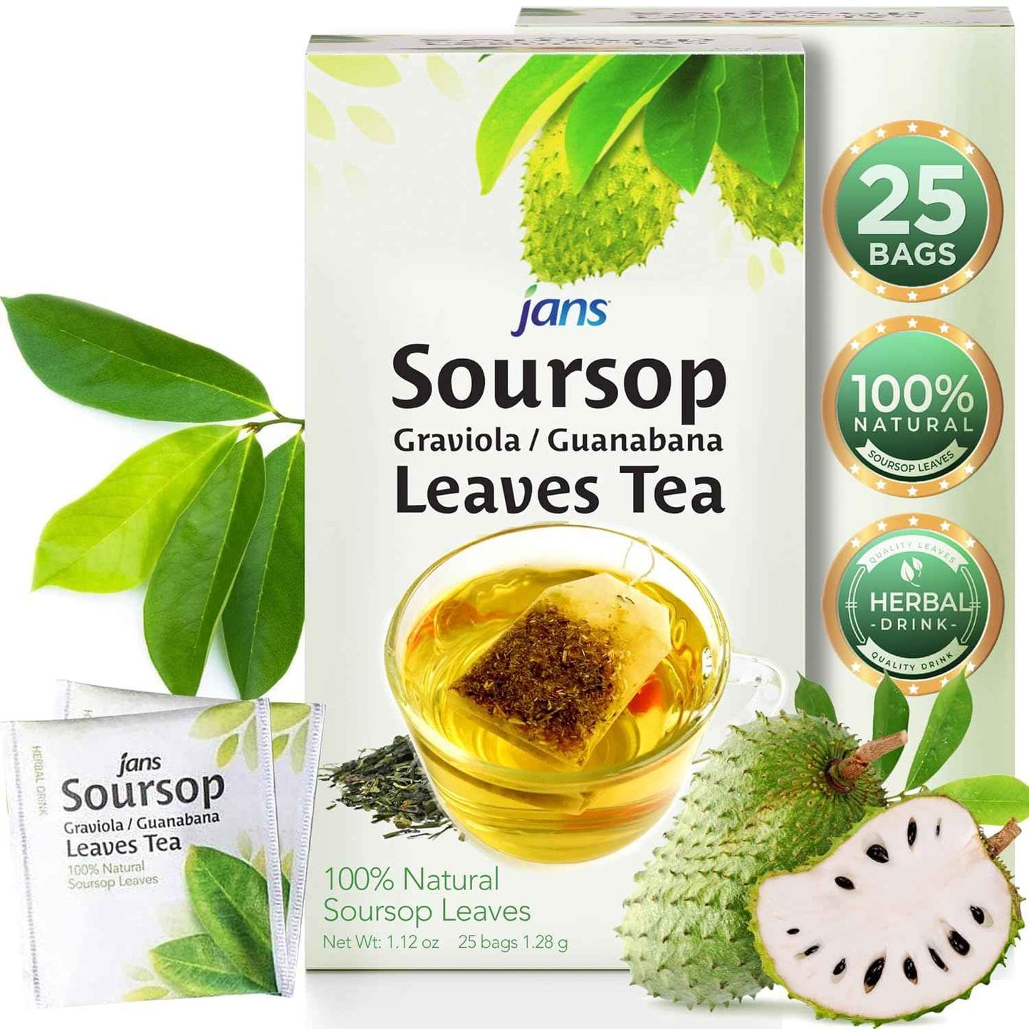 Jans Soursop Leaf Tea Bags – Thoughtful Wellness Gift for Mom on Birthday and Mother's Day