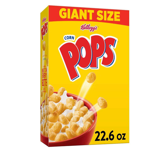 Kellogg's Corn Pops Cereal – Kids' Lunchbox Snack and Quick Breakfast, Giant 22.6 oz Box