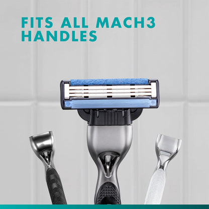 Gillette Mach3 Razor for Men – Practical Birthday Gift for Dad, Stainless Steel Handle with 2 Blade Refills