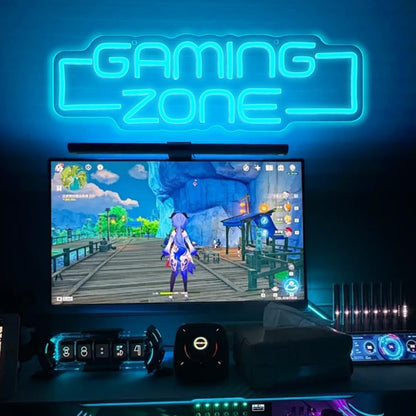 Glovolcy Gaming Neon Sign – Safe Glowing Light for Boys Bedroom, No Heat 5V LED with Dimmer Control