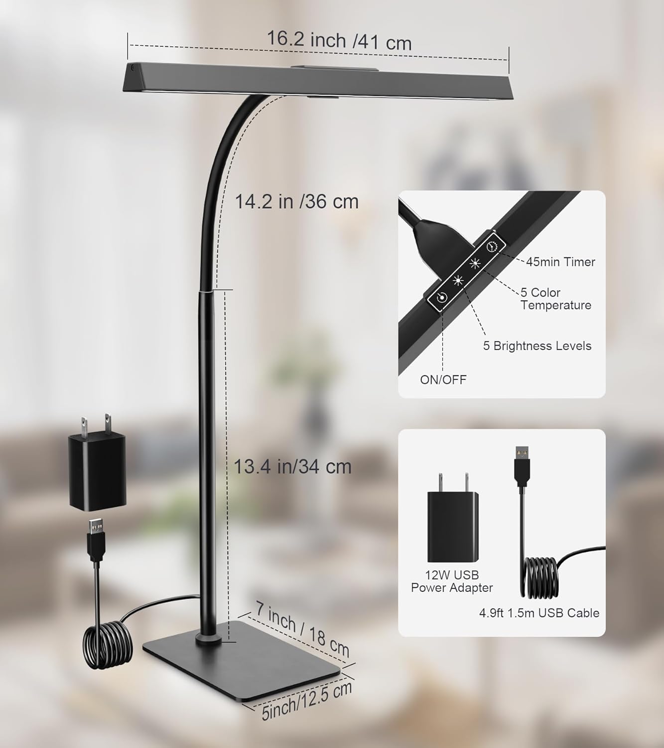 GlowStar Eye-Caring LED Reading Lamp for Bedside, Flicker-Free Warm to Cool Light for Wind-Down Evenings and Long Reading Sessions