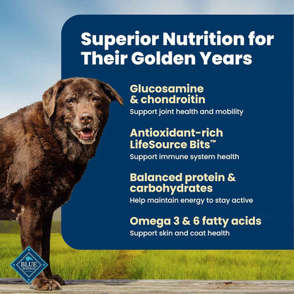Blue Buffalo Senior Life Protection Chicken & Brown Rice – Holiday Gift for Pet Parents of Senior Pups, 6 lb