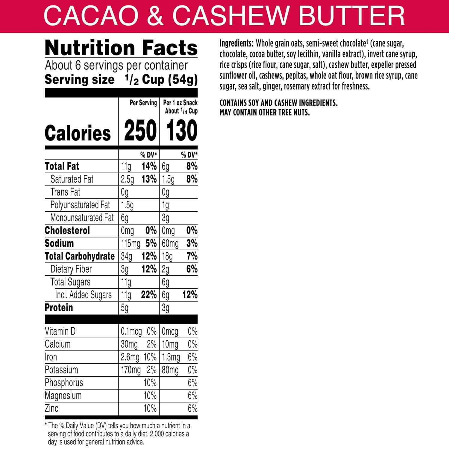 Bear Naked Cacao and Cashew Butter Crunch Granola – Thoughtful Vegan Snack Gift for Health-Conscious Friends