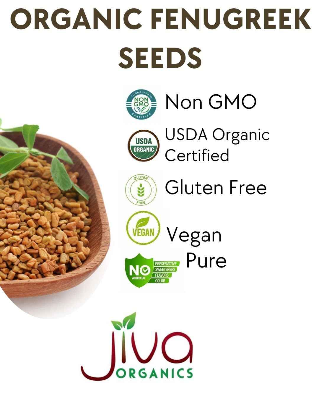 Jiva Organic Fenugreek Seeds 7 Ounce – Raw Methi Dana for Lactation Support, Digestion Soaks & Mindful Morning Routines