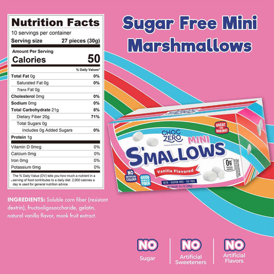 ChocZero Low Carb Marshmallows – Better-For-You Snack Drawer Staple for Wellness Routines, Monk Fruit Sweetened