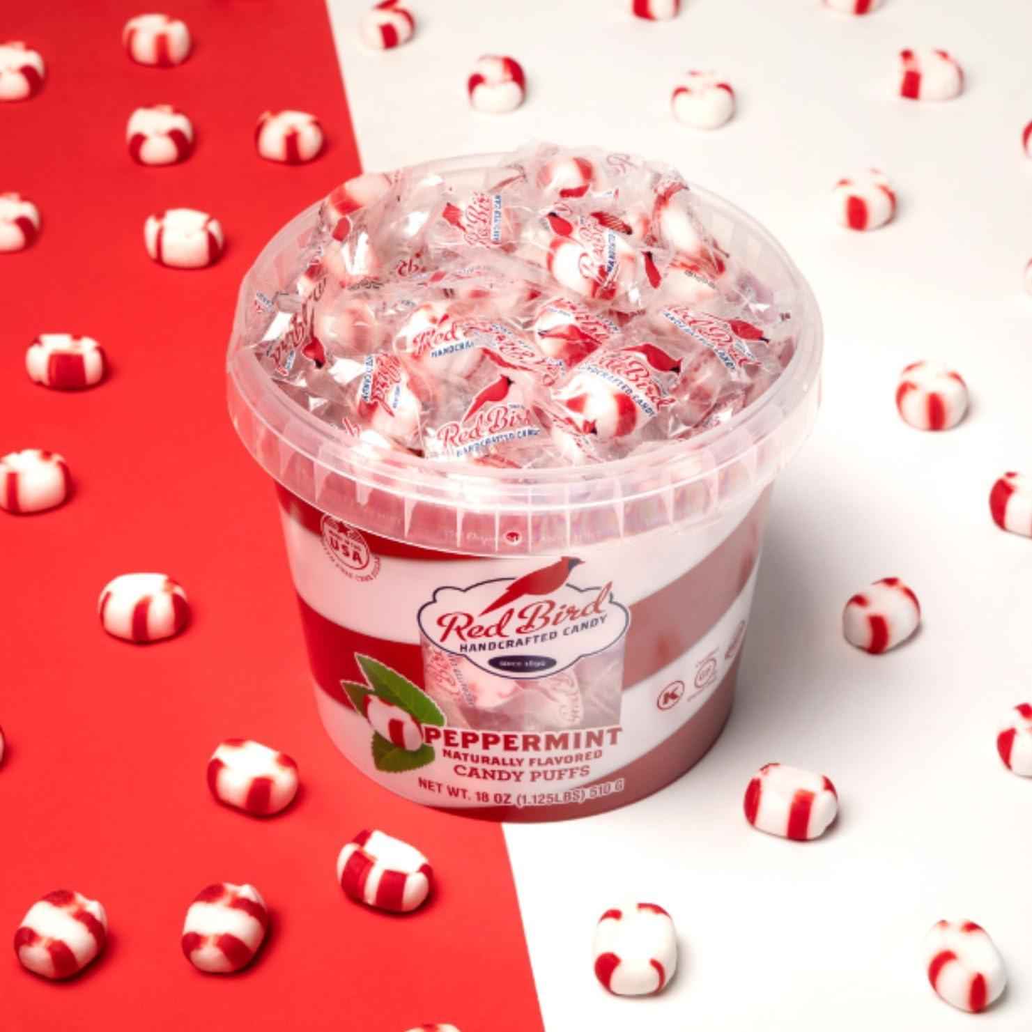 Red Bird Soft Peppermint Puffs – Simple Individually Wrapped Mints for Clean Countertops and Pantry Storage