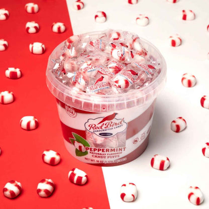 Red Bird Soft Peppermint Puffs – Simple Individually Wrapped Mints for Clean Countertops and Pantry Storage