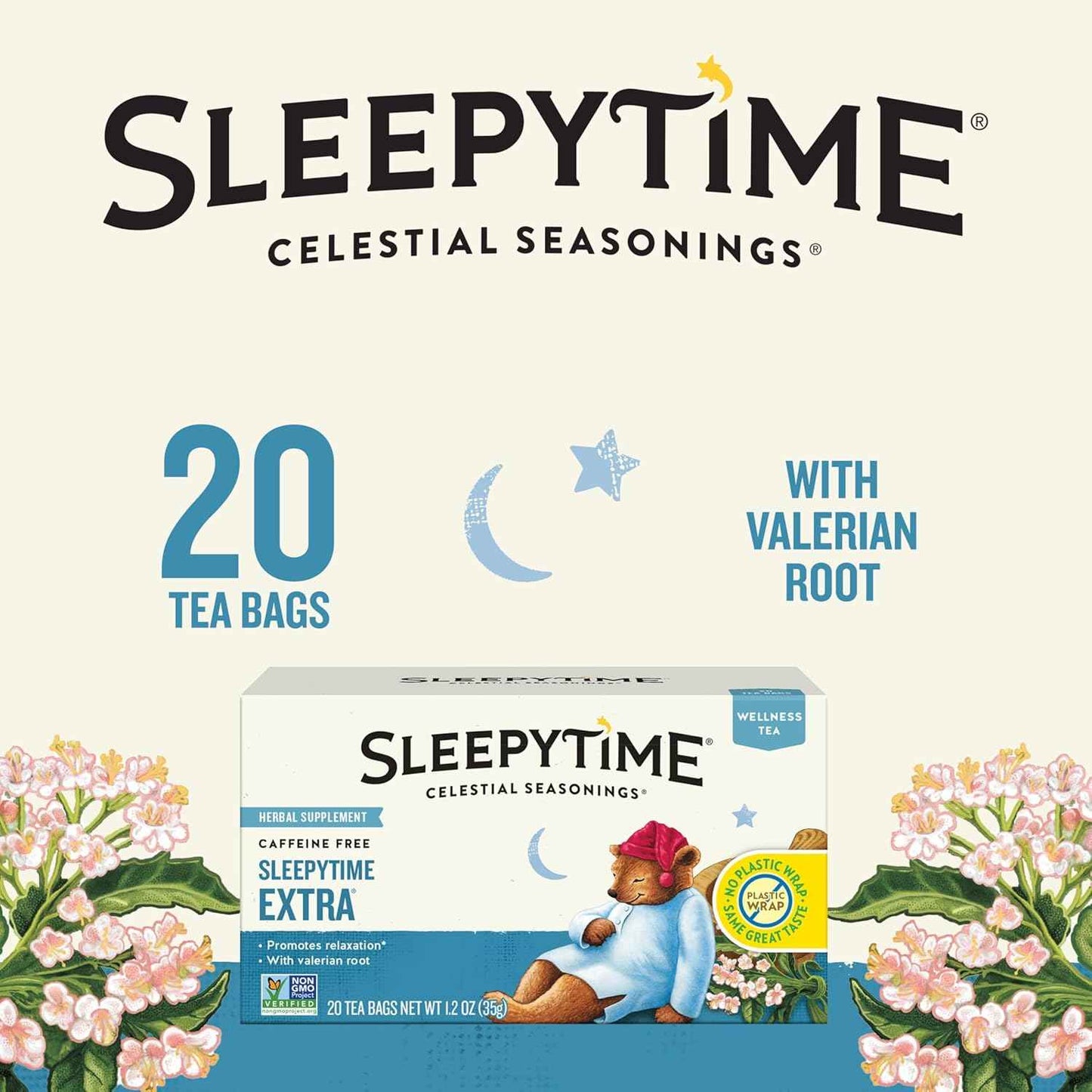 Celestial Seasonings Sleepytime Extra – Uncomplicated Bedtime Tea for Intentional Living Spaces, Recycled Paperboard Packaging, 240 Bags