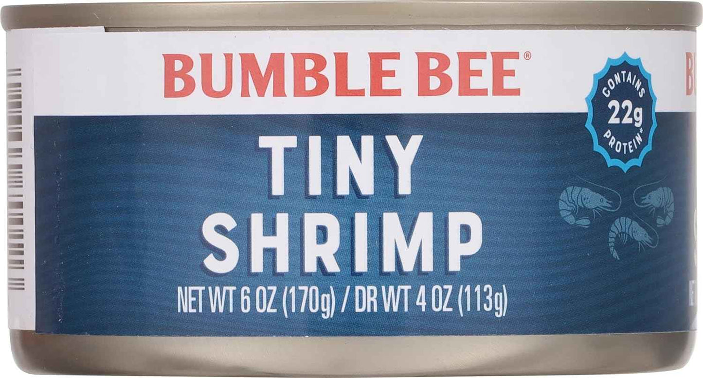 Bumble Bee Tiny Shrimp 6 oz Can – Clean Keto Protein for Health-Conscious Home Lunches
