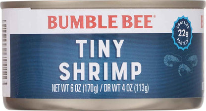 Bumble Bee Tiny Shrimp 6 oz Can – Clean Keto Protein for Health-Conscious Home Lunches