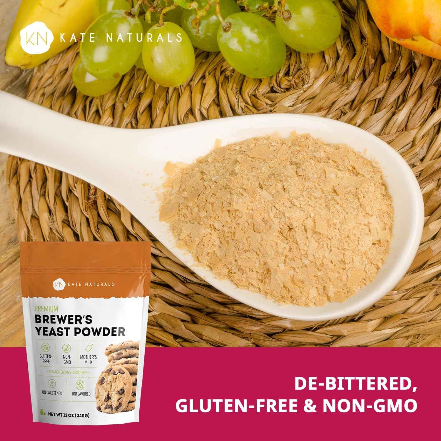 Kate Naturals Brewers Yeast Powder – Single-Ingredient Lactation Supplement for the Minimalist Kitchen