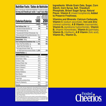 Frosted Cheerios Gluten Free Kids Cereal – Safe After-School Treat for Classrooms and Kitchen Counters, 18.4 oz