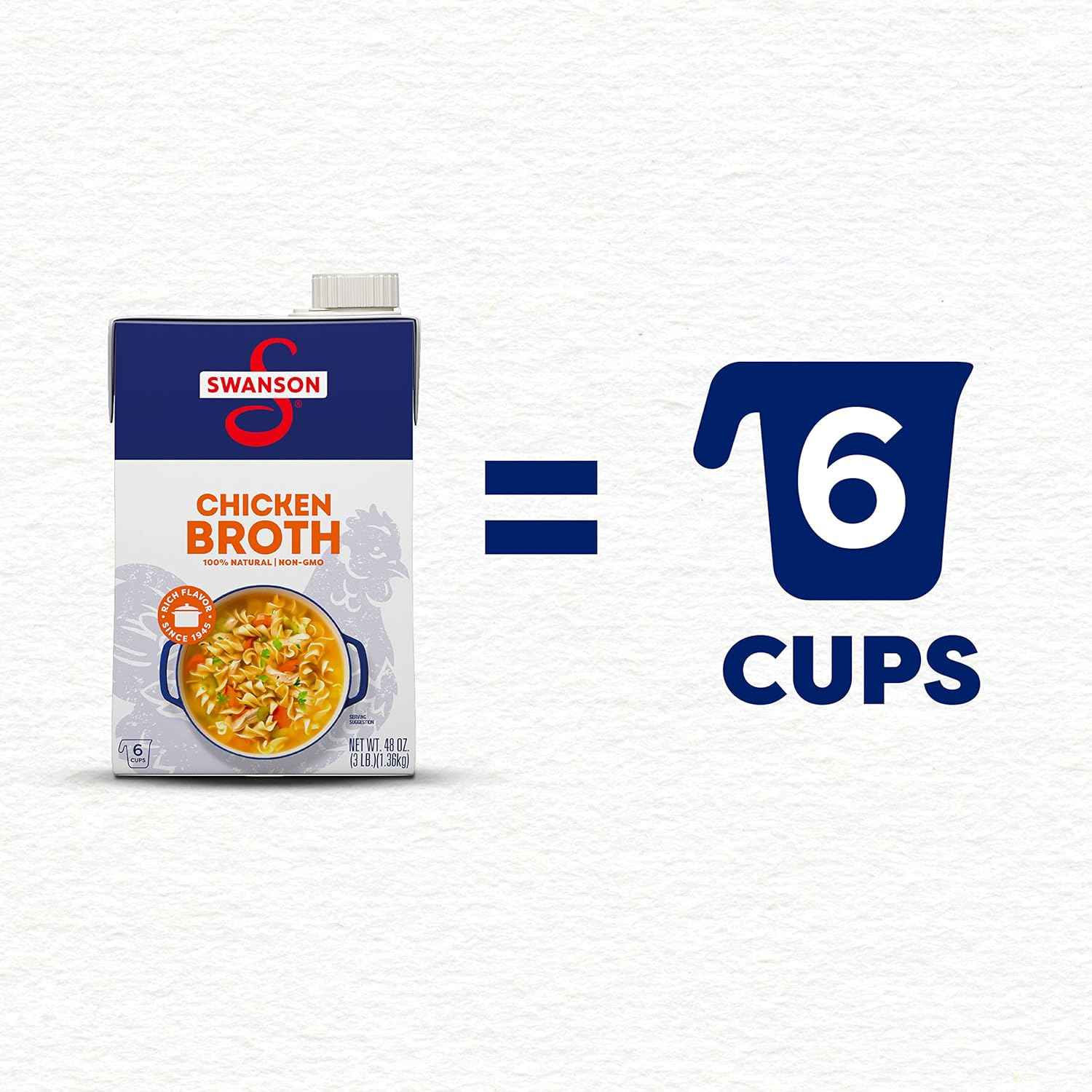 Swanson 100% Natural Chicken Broth – Family-Friendly Broth for Kid-Approved Soups and Noodle Bowls