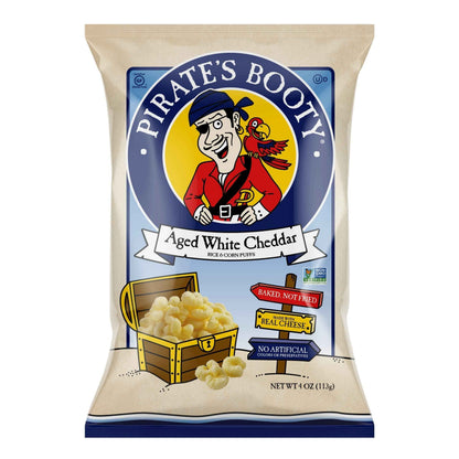 Pirate's Booty Aged White Cheddar Cheese Puffs – Allergen-Safe Nut-Free Family Snack, Classroom and Birthday Party