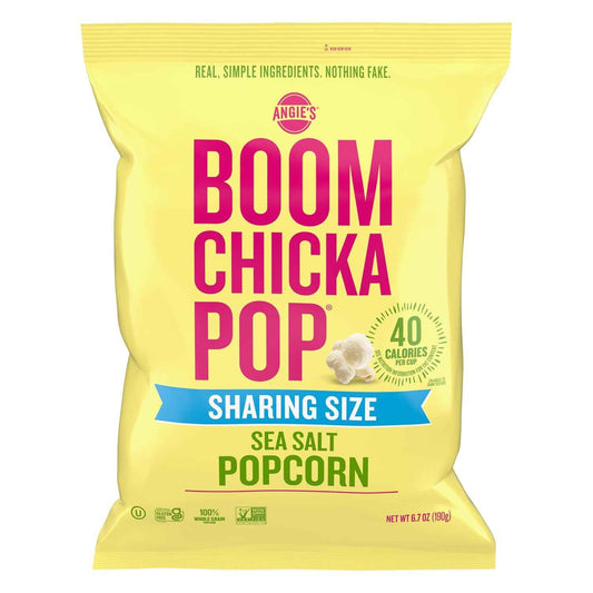 Angie's BOOMCHICKAPOP Sea Salt Popcorn – Thoughtful Hostess Gift for Holiday Entertaining, 6.7 oz Party Bag