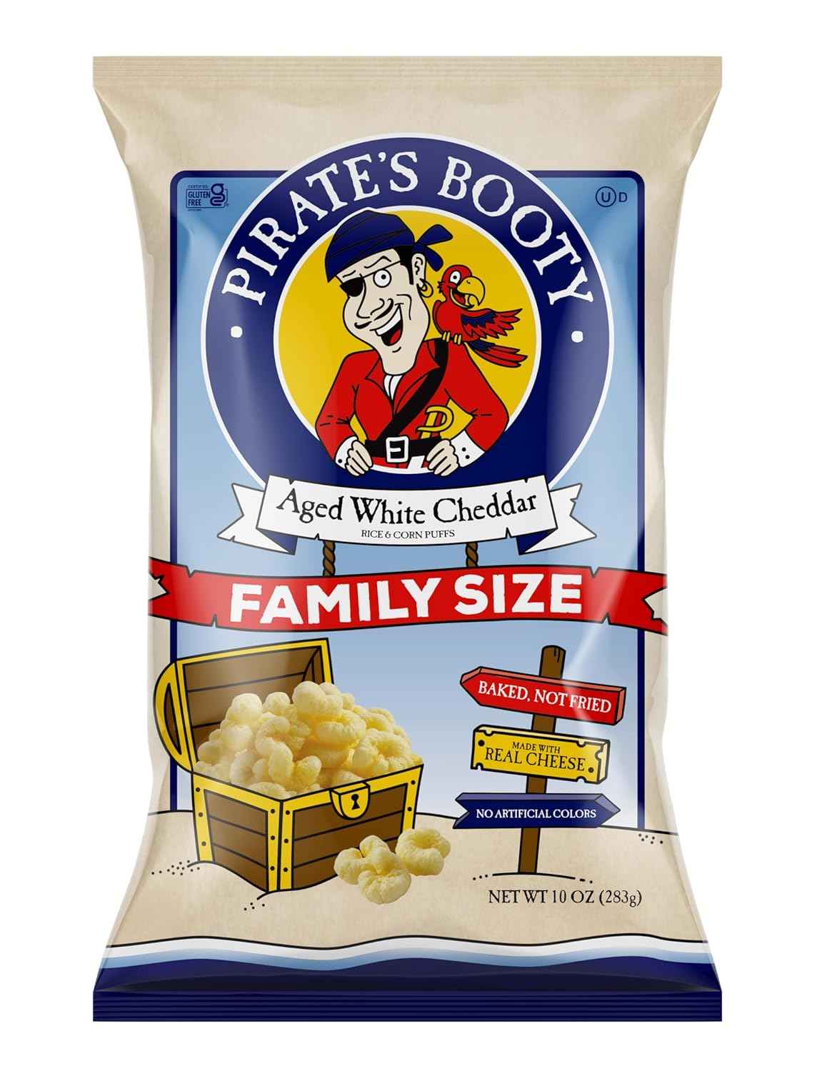 Pirate's Booty Aged White Cheddar Cheese Puffs – Guilt-Free Guilt-Free Snacking, Baked Not Fried Real Cheese