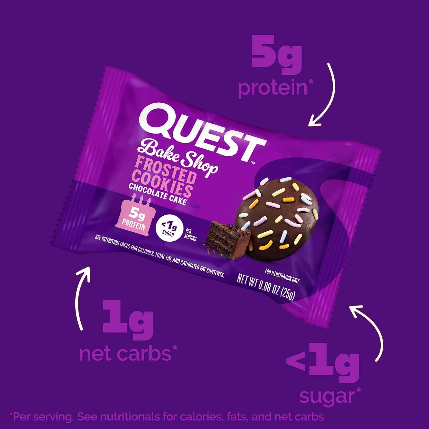 Quest Nutrition Frosted Protein Cookies – Thoughtful Housewarming Gift for the Keto Friend, Gluten-Free Frosted Cookie Tin
