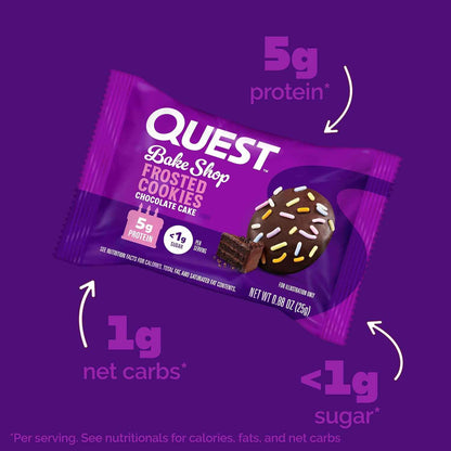 Quest Nutrition Frosted Protein Cookies – Thoughtful Housewarming Gift for the Keto Friend, Gluten-Free Frosted Cookie Tin