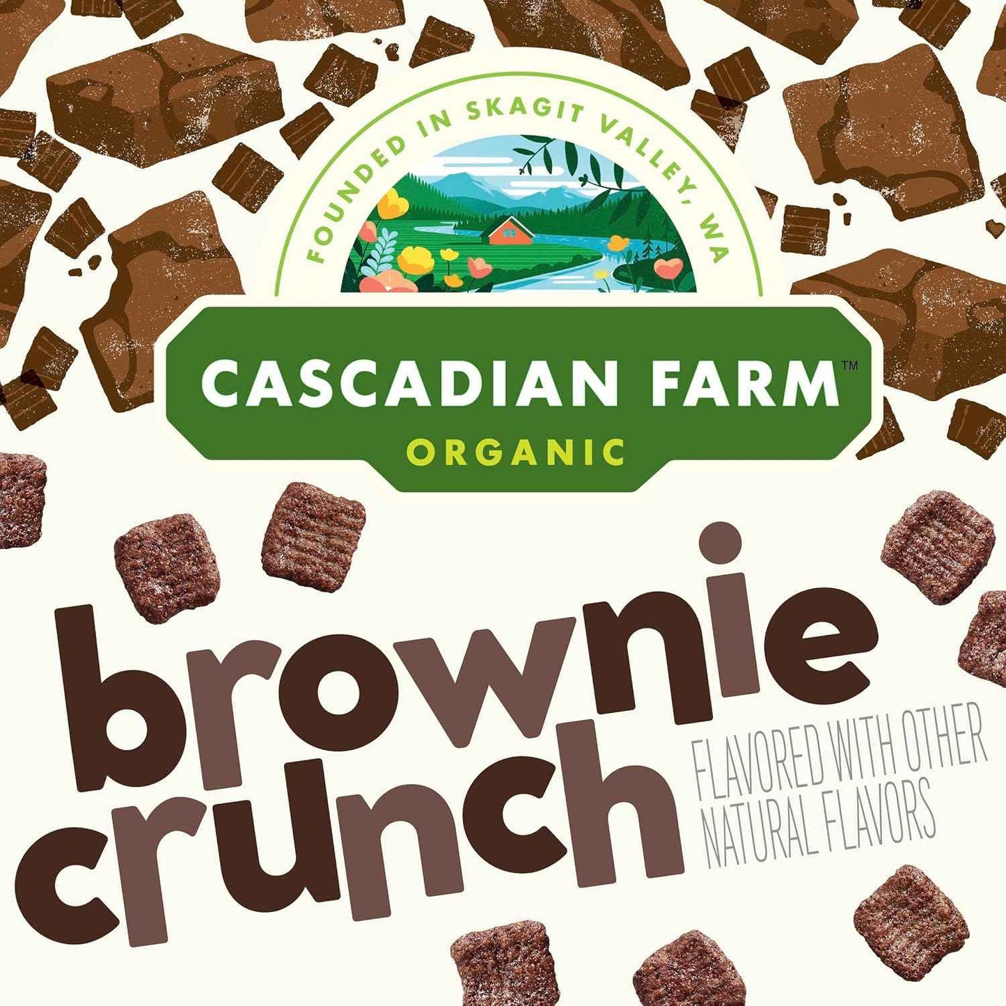 Cascadian Farm Brownie Crunch Cereal – Clean-Ingredient Chocolate Cereal for the Office Desk, Non-GMO Snack