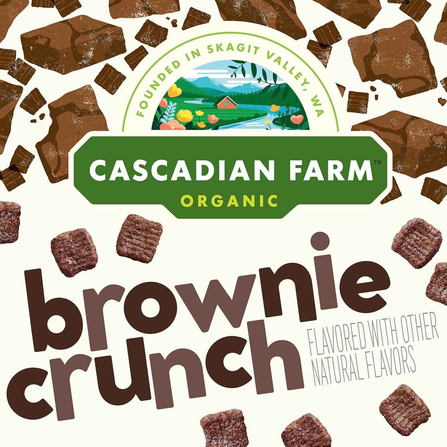 Cascadian Farm Brownie Crunch Cereal – Clean-Ingredient Chocolate Cereal for the Office Desk, Non-GMO Snack