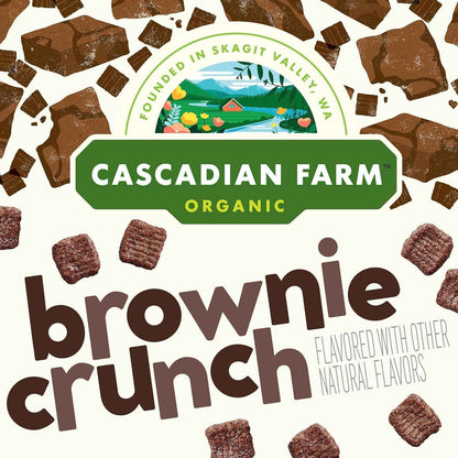 Cascadian Farm Brownie Crunch Cereal – Clean-Ingredient Chocolate Cereal for the Office Desk, Non-GMO Snack
